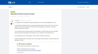 Education Portal Account Access | Nutanix Community