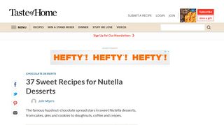 37 Sweet Recipes for Nutella Desserts | Taste of Home