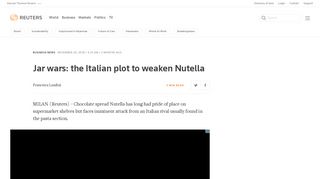 Jar wars: the Italian plot to weaken Nutella | Reuters
