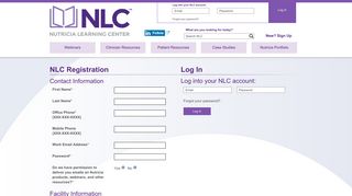 New? Sign Up - Nutricia Learning Center