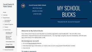 Carroll County VA Public Schools - MySchoolBucks