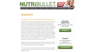 NutriBullet PRO - Warranty