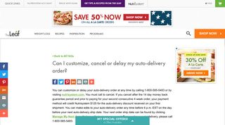 Can I customize, cancel or delay my auto-delivery order? - The Leaf