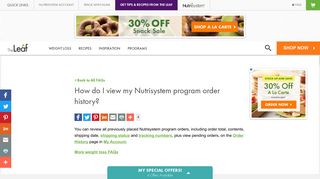 How do I view my Nutrisystem program order history? - The Leaf