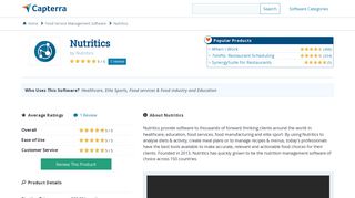Nutritics Reviews and Pricing - 2019 - Capterra