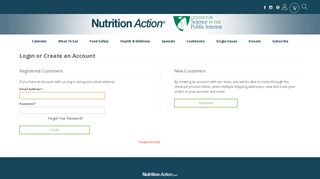 Login or Create an Account - Nutrition Action