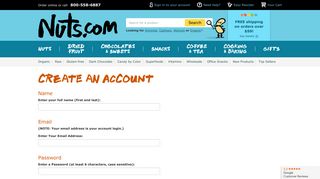 Create Account — Nuts.com