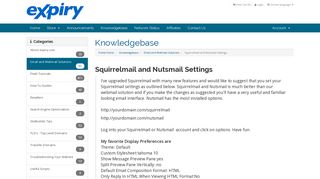Squirrelmail and Nutsmail Settings - Knowledgebase - Expiry.com