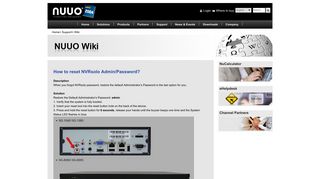 How to reset NVRsolo Admin/Password? - Nuuo