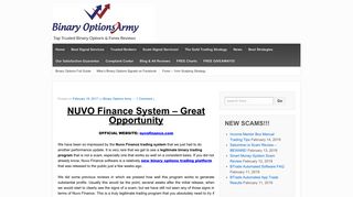 NUVO Finance System - Great Opportunity - Binary Options Army