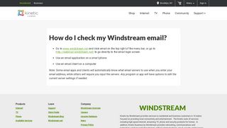 How do I check my Windstream email? | Support | Windstream