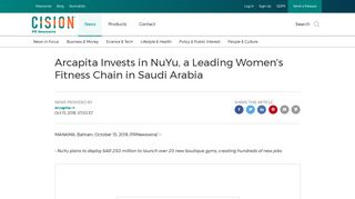 Arcapita Invests in NuYu, a Leading Women's Fitness Chain in Saudi ...
