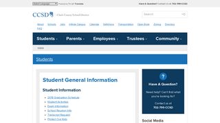 Students General Information | Clark County School District