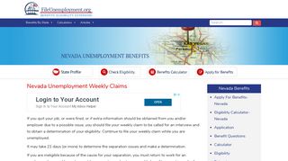 Nevada Unemployment Weekly Claims - FileUnemployment.org