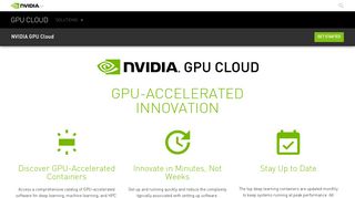GPU-Accelerated Cloud (NGC) for Deep Learning & HPC | NVIDIA