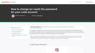 How to change (or reset) the password for your nvite account - Eventbrite