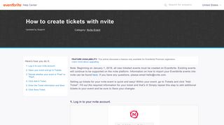 How to create tickets with nvite | Eventbrite Help Center