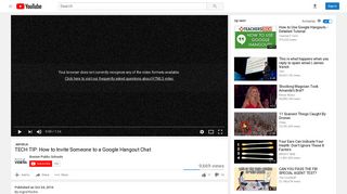 TECH TIP: How to Invite Someone to a Google Hangout Chat - YouTube