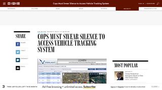 Cops Must Swear Silence to Access Vehicle Tracking System | WIRED