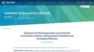 Viewpoint and Nvoicepay team up to lead the construction… | Viewpoint