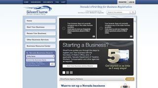 SilverFlume Nevada's Business Portal to start/manage your business