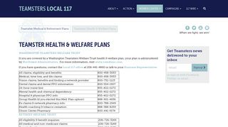 Teamster Health & Welfare Plans - Teamsters 117