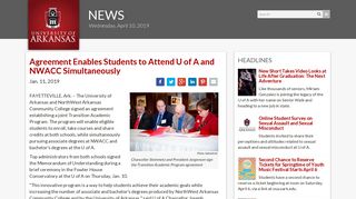 Agreement Enables Students to Attend U of A and NWACC ...