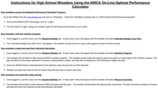 Instructions for High School Wrestlers Using the NWCA On-Line ...