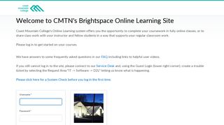 CMTN's Brightspace Online Learning Site - Login - Coast Mountain ...