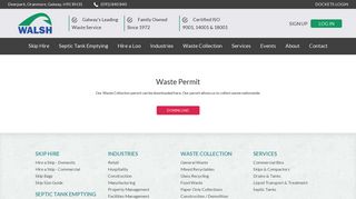 Waste Permit – Walsh Waste & Recycling Galway