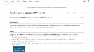 Teacher guide to accessing MAP reports | NWEA Connection