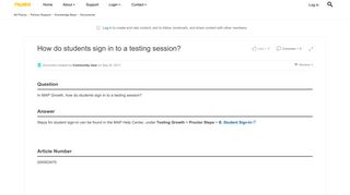 How do students sign in to a testing session? | NWEA Connection