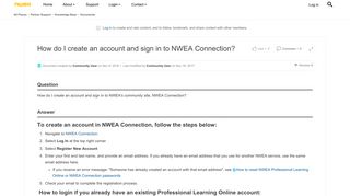 How do I create an account and sign in to NWEA ... | NWEA Connection