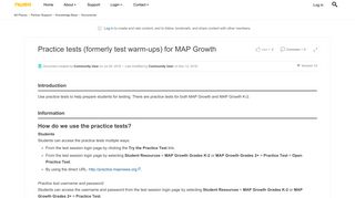 Practice tests (formerly test warm-ups) for MAP... | NWEA Connection