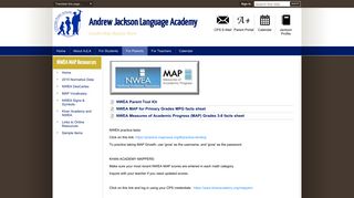 NWEA MAP Resources - Andrew Jackson Language Academy - CPS