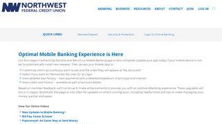ONLINE AND MOBILE BANKING ENHANCEMENTS AND UPDATES ...