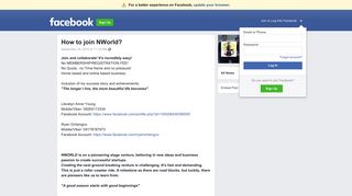 How to join NWorld? | Facebook