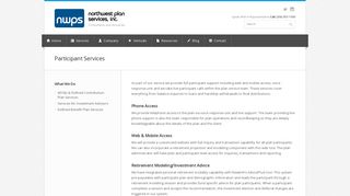 Participant Services | Northwest Plan Services, Inc.