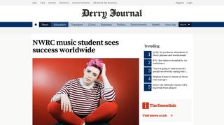 NWRC music student sees success worldwide - Derry Journal