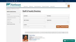 Staff & Faculty Directory - Northeast Wisconsin Technical College