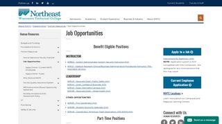 Job Opportunities - Northeast Wisconsin Technical College