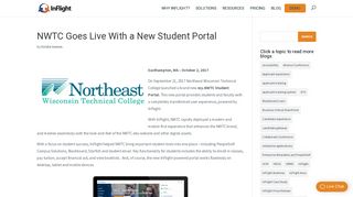 NWTC Goes Live With a New Student Portal - InFlight