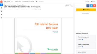 DSL Internet Services User Guide - Get Support - studylib.net