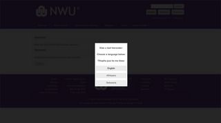 User account | NWU | North-West University