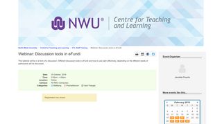 Webinar: Discussion tools in eFundi - Centre for Teaching and ...