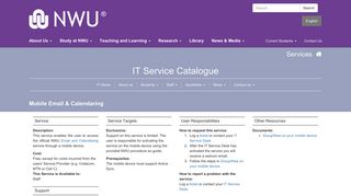 Mobile Email & Calendaring | IT Service Catalogue | Services | NWU ...