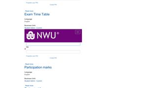 Student Admin - Current | NWU | North-West University