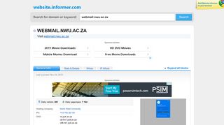 webmail.nwu.ac.za at Website Informer. Visit Webmail Nwu.