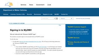 Signing in to MyDMV | New York State Department of ... - Online DMV