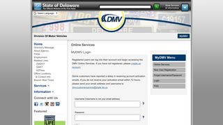 DMV Login Mydmv - Delaware DMV - Delaware.gov